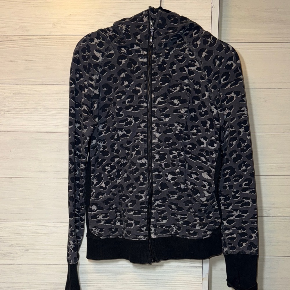 Lululemon Leopard Print Zip-Up Hoodie